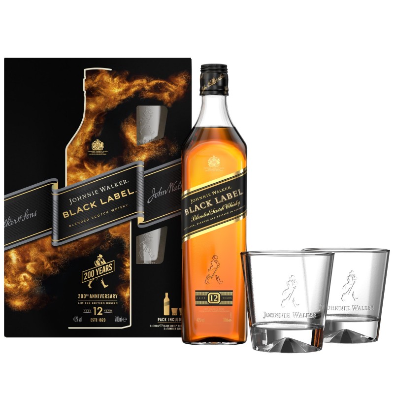 JOHNNIE WALKER BLACK LABEL 200TH ANNIVERSARY GIFTPACK 70CL