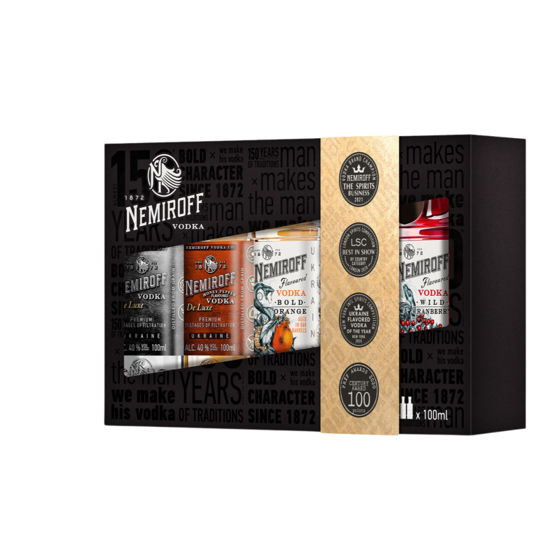 Nemiroff de luxe vodka giftset (5x10cl) 50cl Nemiroff de luxe vodka giftset (5x10cl) 50cl
