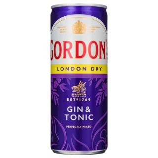 GORDON'S GIN & TONIC BLIK 25CL