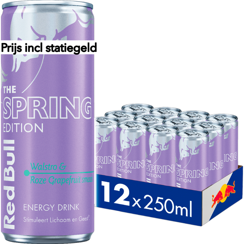 Red Bull The Spring Edition Pink Grapefruit blik 12x25cl Red Bull The Spring Edition Pink Grapefruit blik 12x25cl