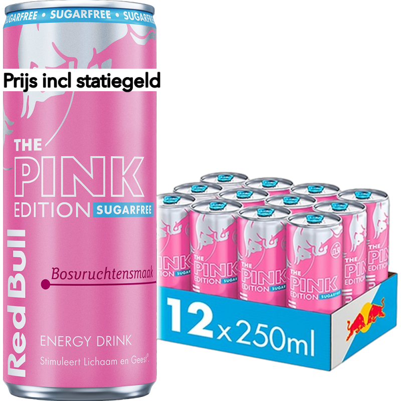 Red Bull The Pink Edition Sugarfree Blik 12x25cl Red Bull The Pink Edition Sugarfree Blik 12x25cl