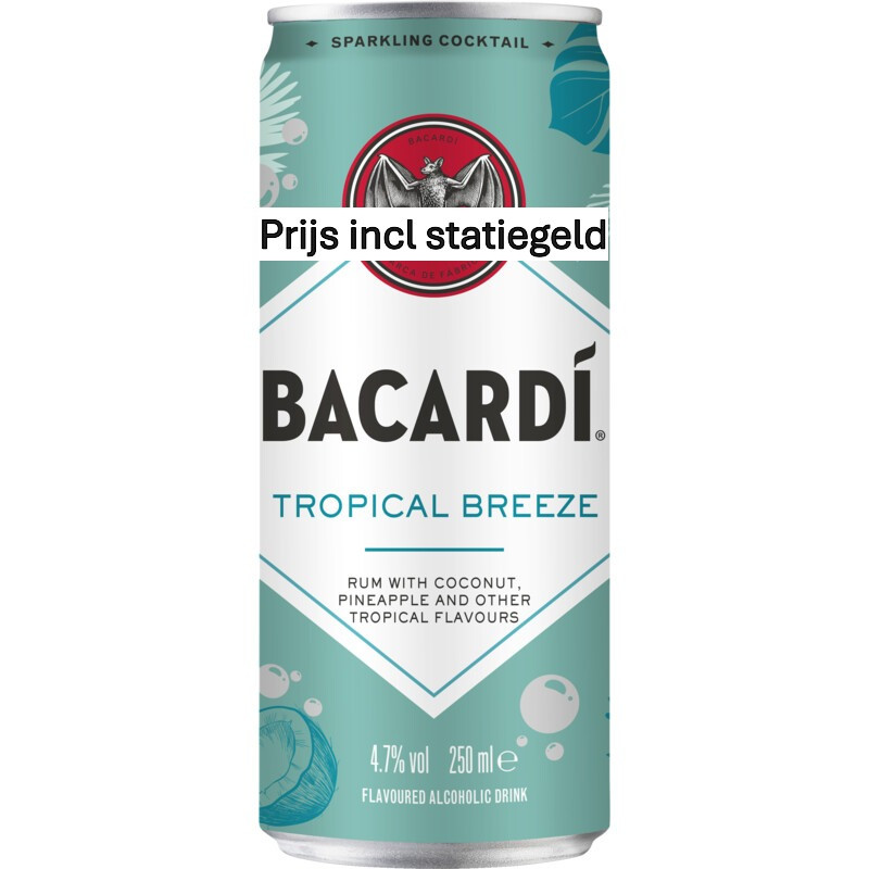 Bacardi Tropical Breeze blik 25cl Bacardi Tropical Breeze blik 25cl