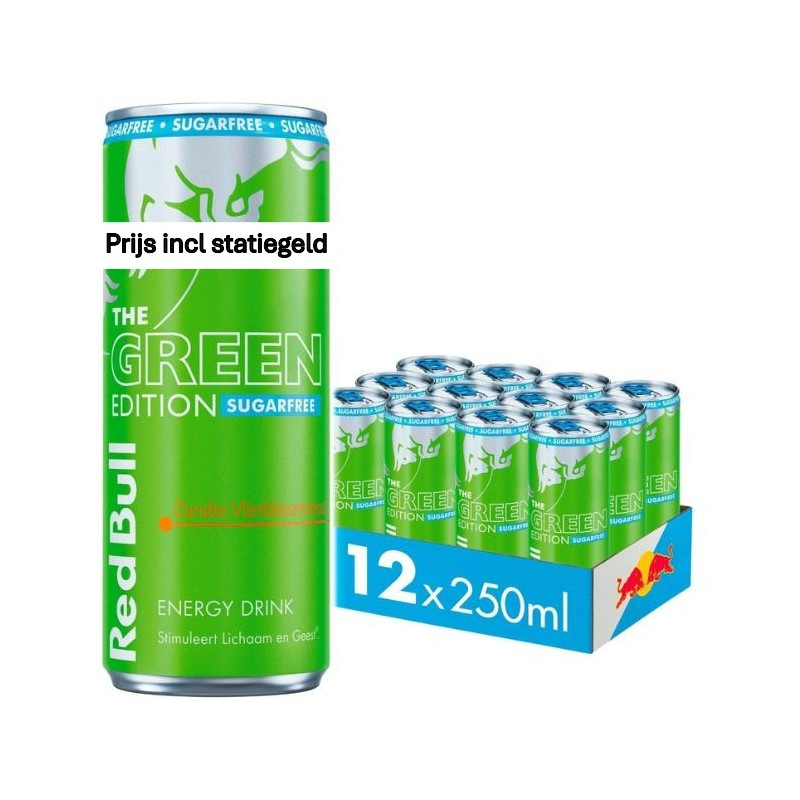 Red Bull The Green Edition Sugarfree blik 12x25cl Red Bull The Green Edition Sugarfree blik 12x25cl